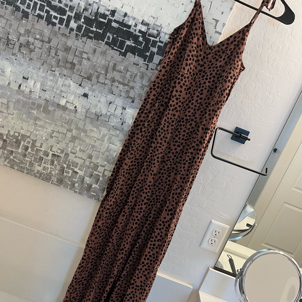 Old Navy Spotted Brown Maxi Dress